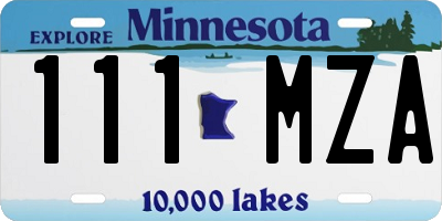 MN license plate 111MZA