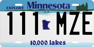 MN license plate 111MZE