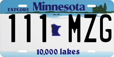 MN license plate 111MZG