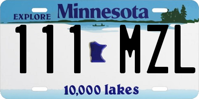 MN license plate 111MZL