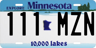 MN license plate 111MZN