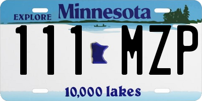 MN license plate 111MZP