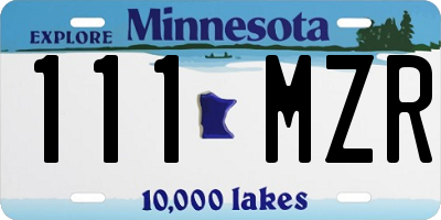 MN license plate 111MZR
