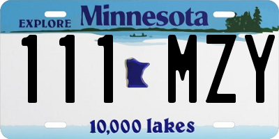 MN license plate 111MZY