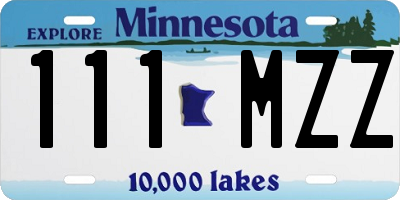 MN license plate 111MZZ