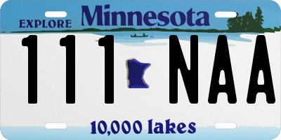 MN license plate 111NAA