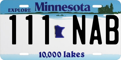 MN license plate 111NAB
