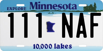 MN license plate 111NAF