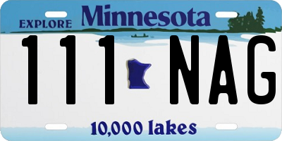 MN license plate 111NAG