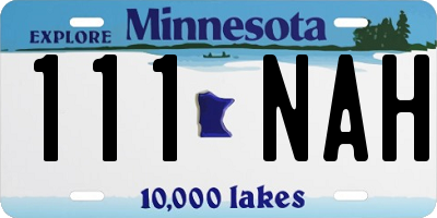 MN license plate 111NAH