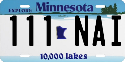 MN license plate 111NAI