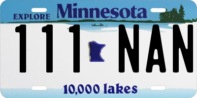 MN license plate 111NAN
