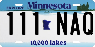 MN license plate 111NAQ