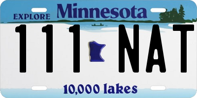 MN license plate 111NAT