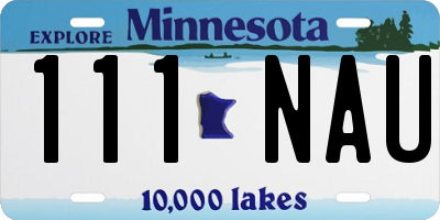 MN license plate 111NAU