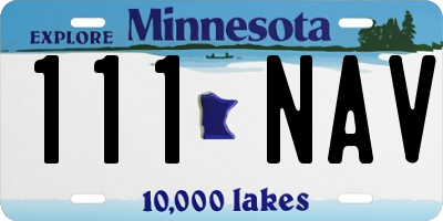 MN license plate 111NAV