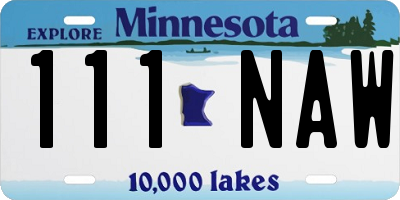 MN license plate 111NAW