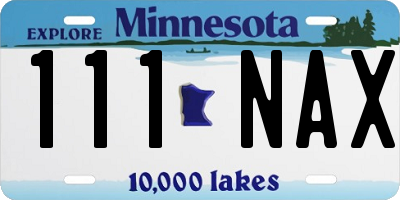 MN license plate 111NAX