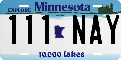 MN license plate 111NAY