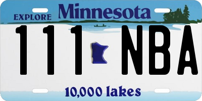 MN license plate 111NBA
