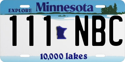 MN license plate 111NBC