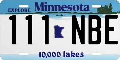 MN license plate 111NBE