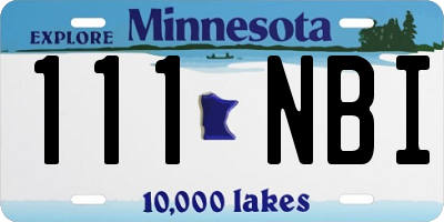 MN license plate 111NBI