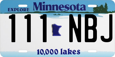 MN license plate 111NBJ