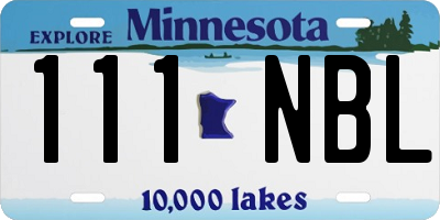 MN license plate 111NBL