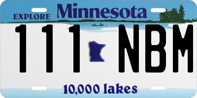 MN license plate 111NBM