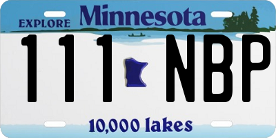 MN license plate 111NBP