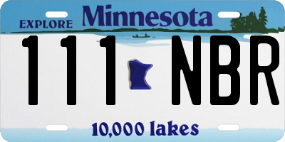 MN license plate 111NBR