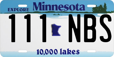 MN license plate 111NBS