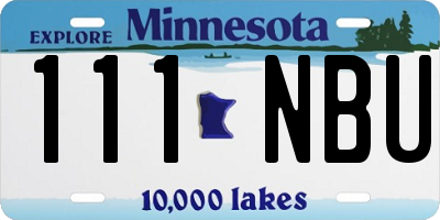 MN license plate 111NBU