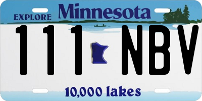 MN license plate 111NBV