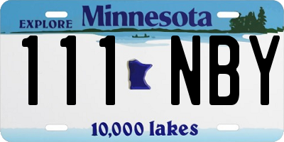 MN license plate 111NBY