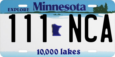 MN license plate 111NCA