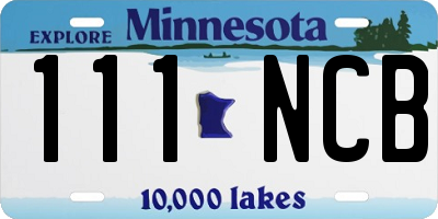 MN license plate 111NCB