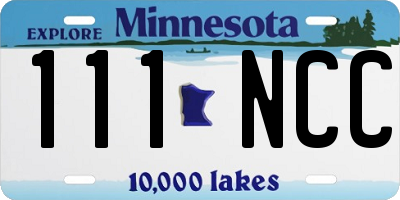 MN license plate 111NCC