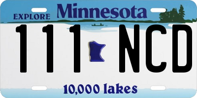 MN license plate 111NCD