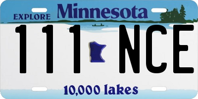 MN license plate 111NCE