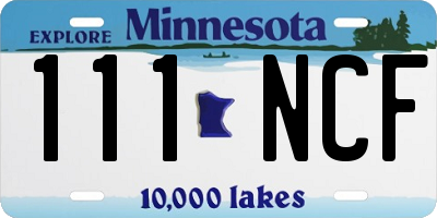 MN license plate 111NCF