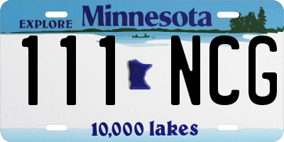 MN license plate 111NCG