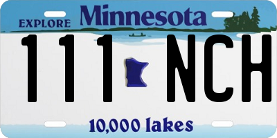 MN license plate 111NCH