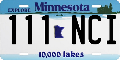 MN license plate 111NCI