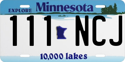 MN license plate 111NCJ