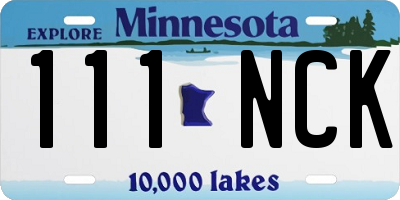 MN license plate 111NCK