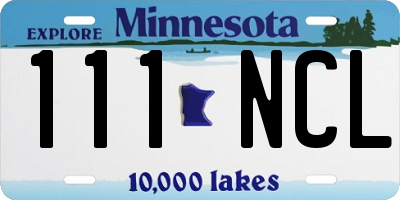 MN license plate 111NCL