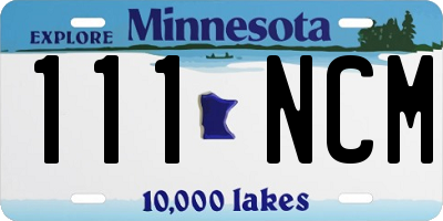 MN license plate 111NCM
