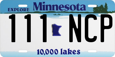 MN license plate 111NCP